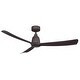 preview thumbnail 1 of 6, Fanimation Kute 52 inch Indoor/Outdoor Smart Ceiling Fan with Remote - Dark Bronze with Dark Walnut Blades