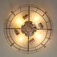 preview thumbnail 162 of 191, 16.5"/18.5"/20"/23.6"/24"/28" Vintage Distressed White Low Profile Caged Ceiling Fan with Light and Remote (7/6/5/3-Blade)