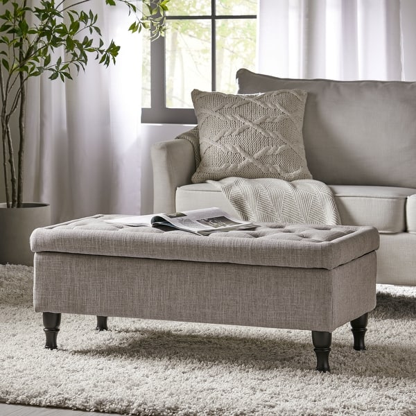 slide 2 of 33, Chantelle Fabric Storage Ottoman by Christopher Knight Home Grey
