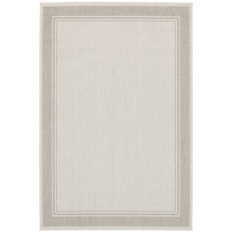 Pasadena Ivory Grey Border Outdoor Casual Area Rug