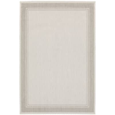 Pasadena Ivory Grey Border Outdoor Casual Area Rug
