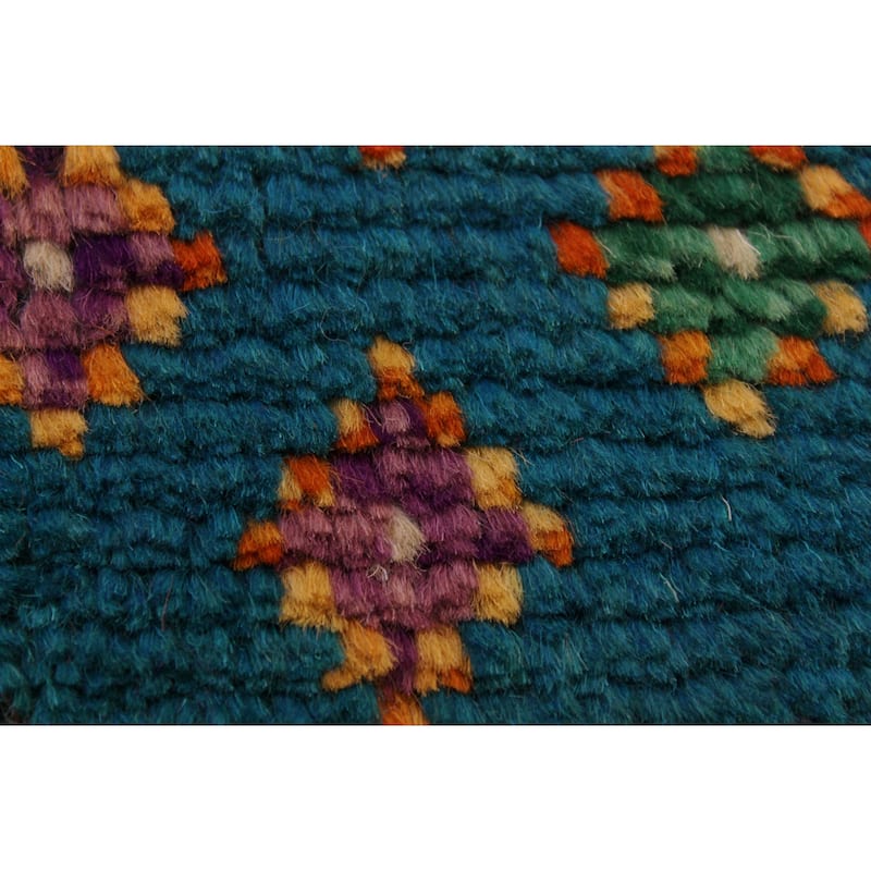 Shabby Chic Balochi Baxter Blue/Red Hand Knotted Wool Rug - 4'9'' x 6'5''