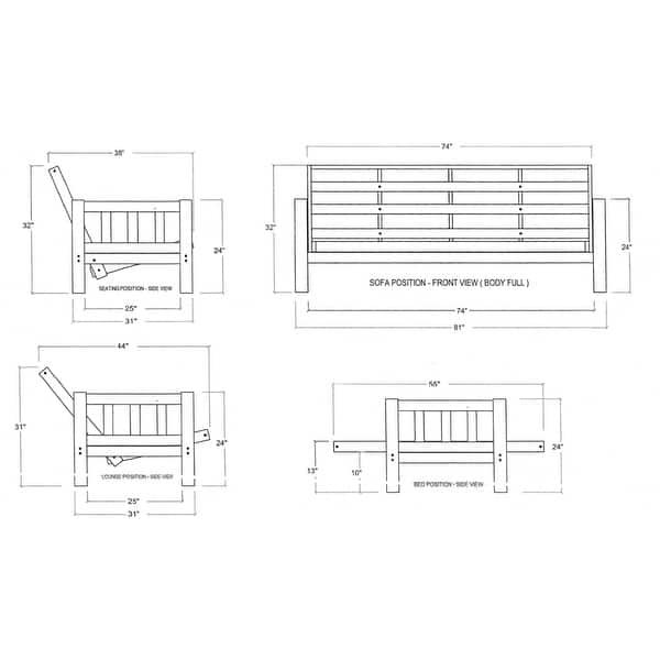 dimension image slide 1 of 3, Somette Lodge Full-Size Futon Set with Mattress
