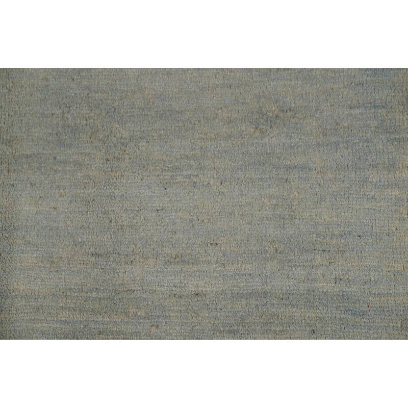 Hand Knotted Oriental 100% Wool Carpet Modern Stripe Greys & Charcoal Gabbeh Area Rug - 3' 10'' X 2' 8''