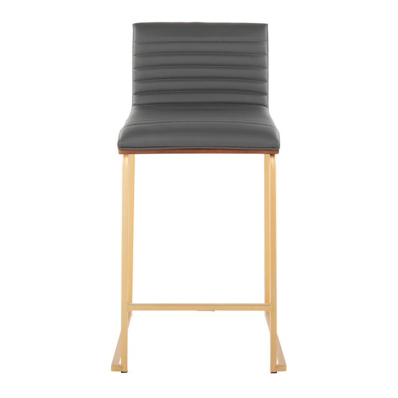 Silver Orchid Magda 26" Fixed-Height Upholstered Counter Stool (Set of 2)
