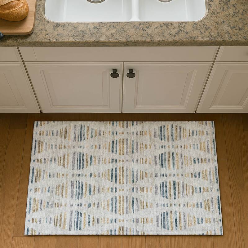 Premium Washable Super Soft Casual Contemporary Mayfield Rug - Linen - 1'8" x 2'6"