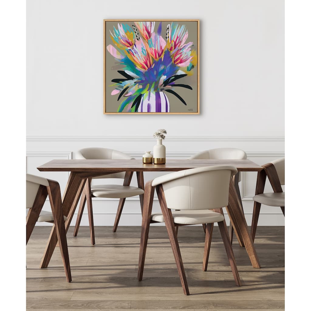 Kate and Laurel Sylvie Bright Flowers Frame Canvas by Inkheart Designs