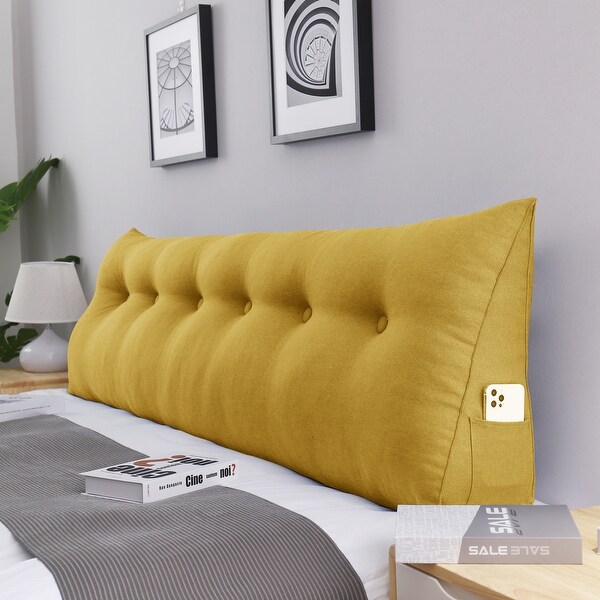 yellow backrest pillow