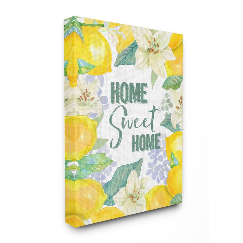 Stupell Home Sweet Home Summer Floral and Lemon Citrus Canvas Wall Art - Multi-Color - 24 x 30
