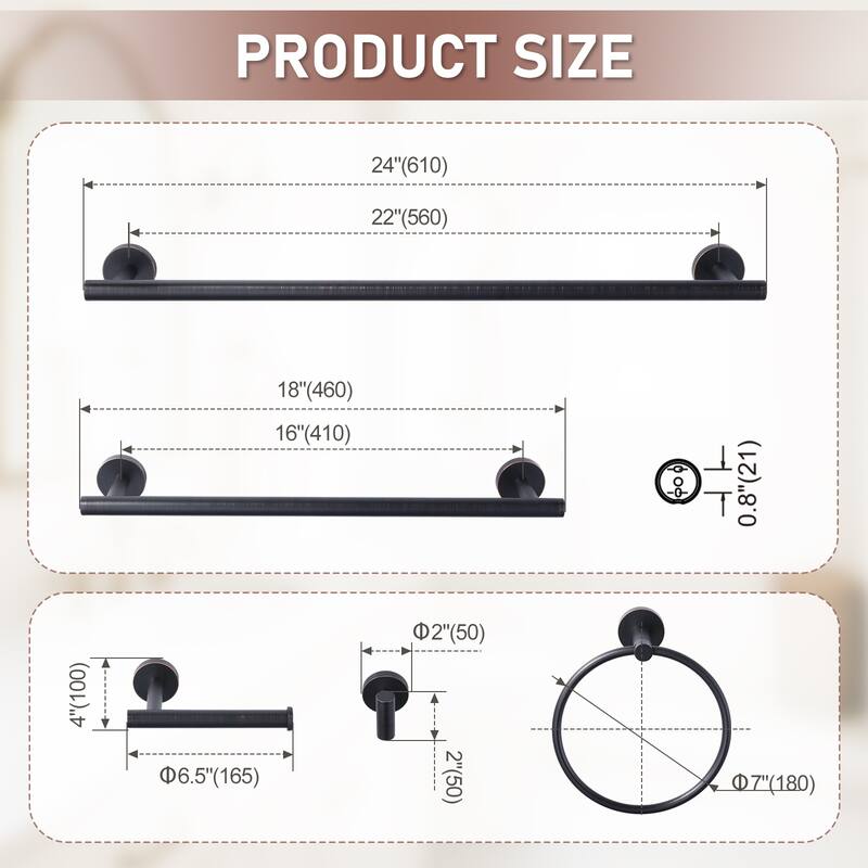 WOWOW 6-Piece Bath Hardware Set with Mounting Hardware