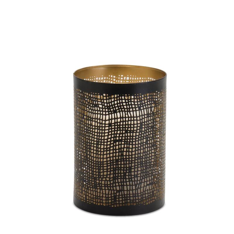 Abstract Punched Metal Candle Holder (Set of 2)