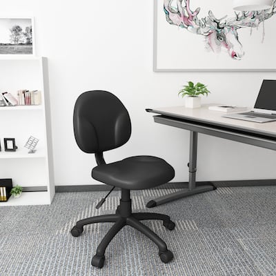 Boss Diamond Task Chair In Black Antimicrobial Vinyl