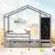 preview thumbnail 14 of 18, Kids House-Shaped Twin Size Bed with 2 Large Drawers with Blackboard