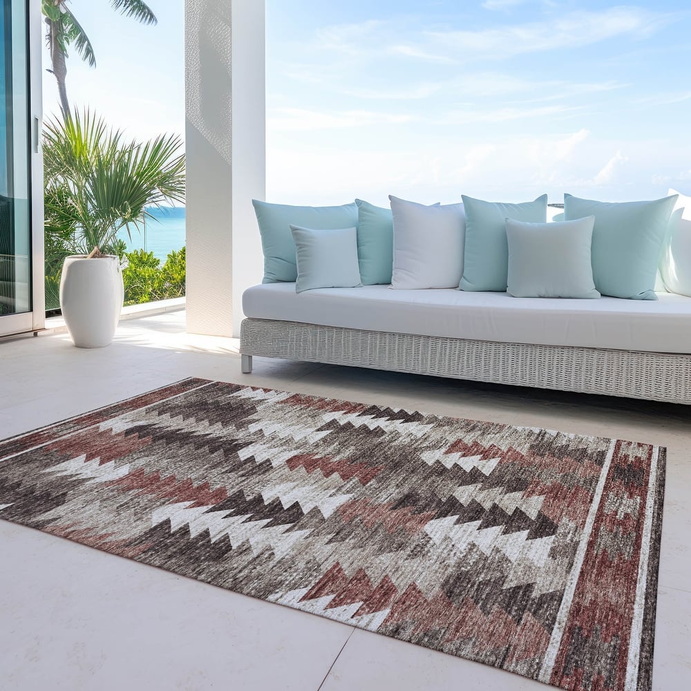 Machine Washable Indoor/ Outdoor Chantille Boho Moroccan Rug