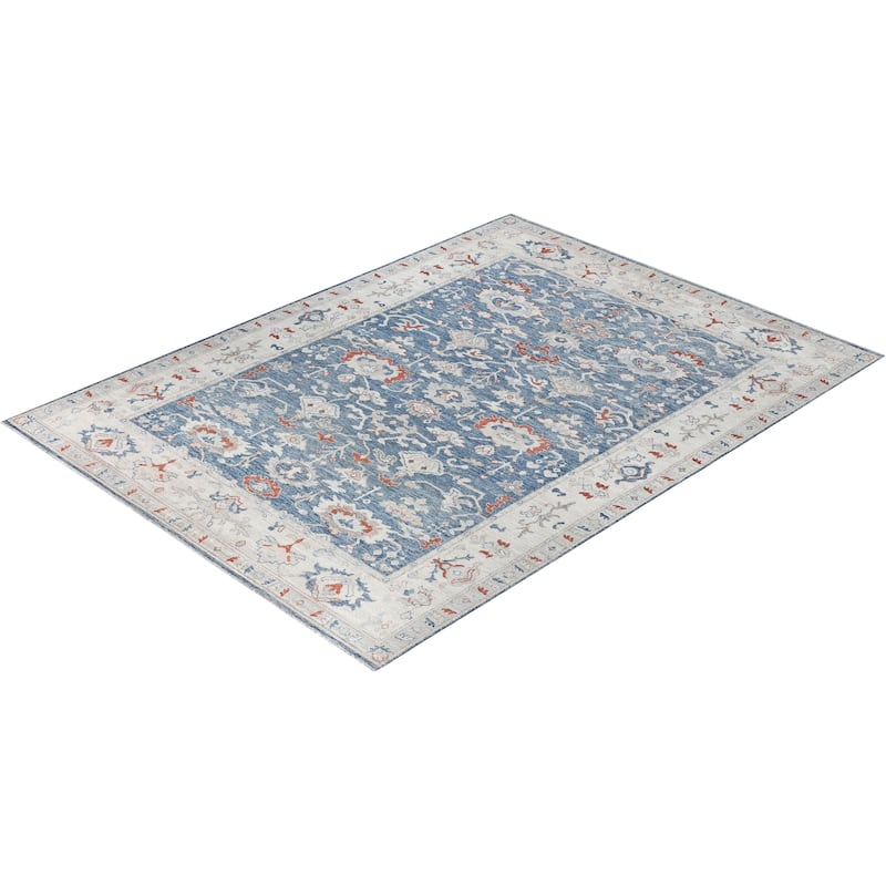Oushak One-of-a-Kind Hand-Knotted Area Rug - Blue - 8' 10" x 12' 1"