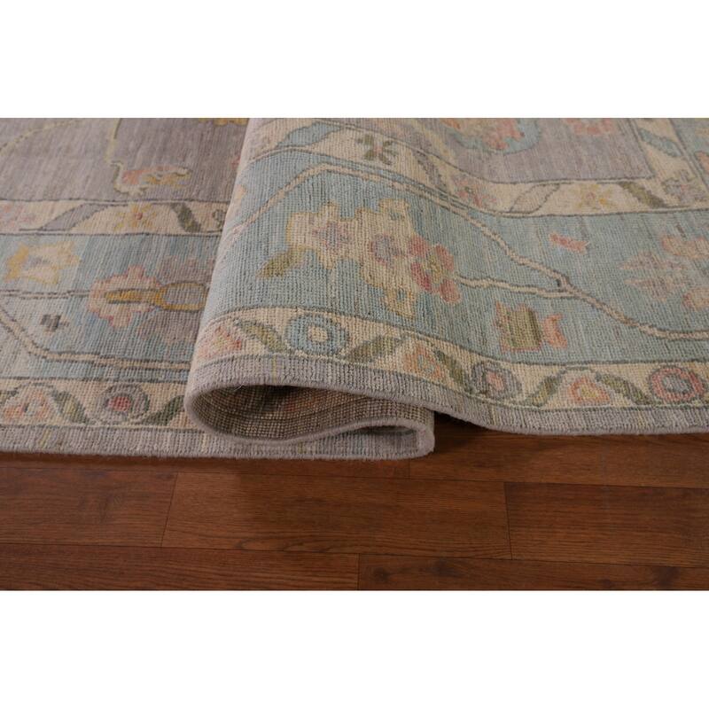 Oushak Turkish Area Rug Vegetable Dye Hand-Knotted Wool Carpet - 8'0" x 10'0"