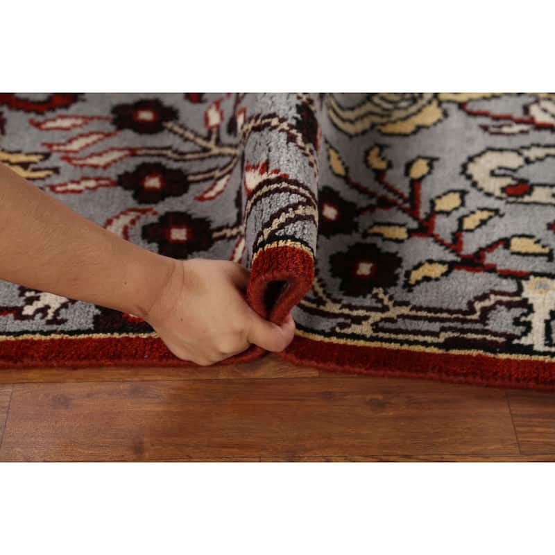Animals Design Gray Ziegler Indian Runner Rug Handmade Wool Carpet - 2'5"x 6'0"