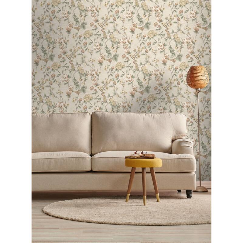 Floral Bird Trail Non-pasted Wallpaper – 396in x 20.8in
