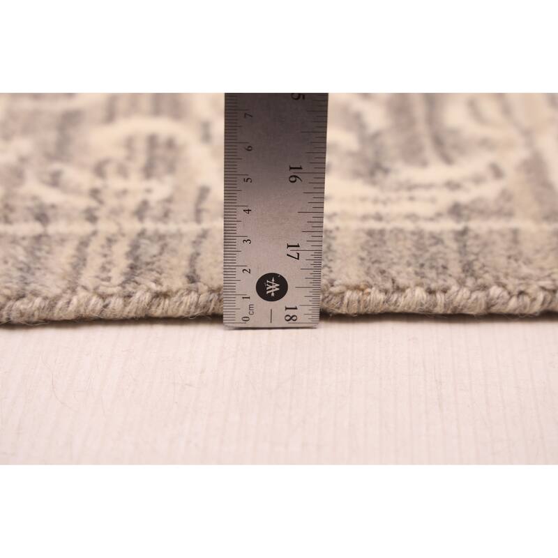 ECARPETGALLERY Hand Loomed Elysian Grey Wool Rug - 8'2 x 10'0