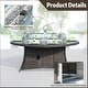 preview thumbnail 9 of 11, Modern 7-piece Aluminum Fire Pit Table with with 6 Woven PE Chairs