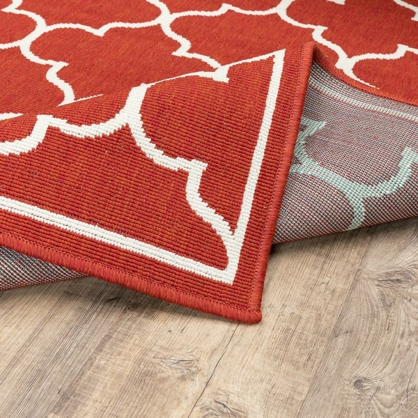 Martinique Scalloped Lattice Indoor Outdoor Area Rug On Sale Overstock 10635352