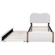 preview thumbnail 21 of 30, Twin Size Upholstered Platform Bed with Wood Supporting Feet and Twin Size Trundle For Bedroom