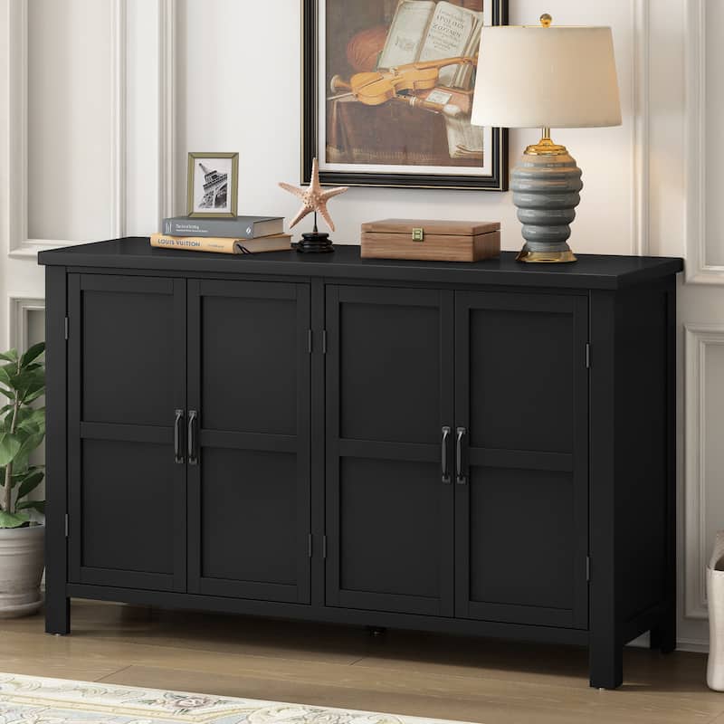 4-Door Storage Sideboard Pantry Cabinet with Adjustable Shelves, Console Cabinet Cupboard Accent Cabinet with Handles