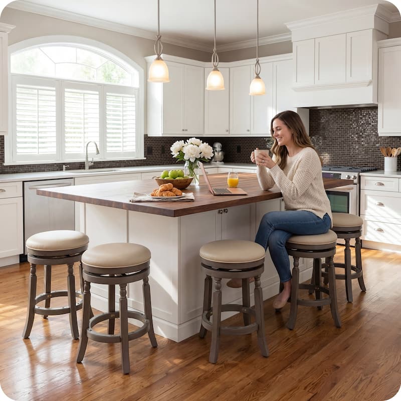 DTY Indoor Living Palmer Lake Backless Swivel Counter or Bar Stool