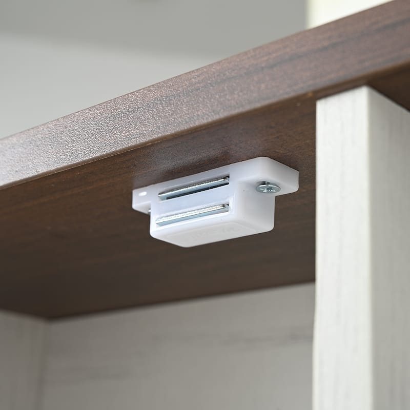 Rustic Makeup Vanity Desk with 3 Color Adjustable Touch Control Mirror, Built-in Power Outlets Dressing Table Set with Stool