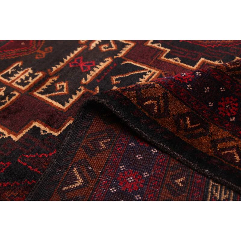 ECARPETGALLERY Hand-knotted Teimani Dark Burgundy Wool Rug - 3'7 x 6'2