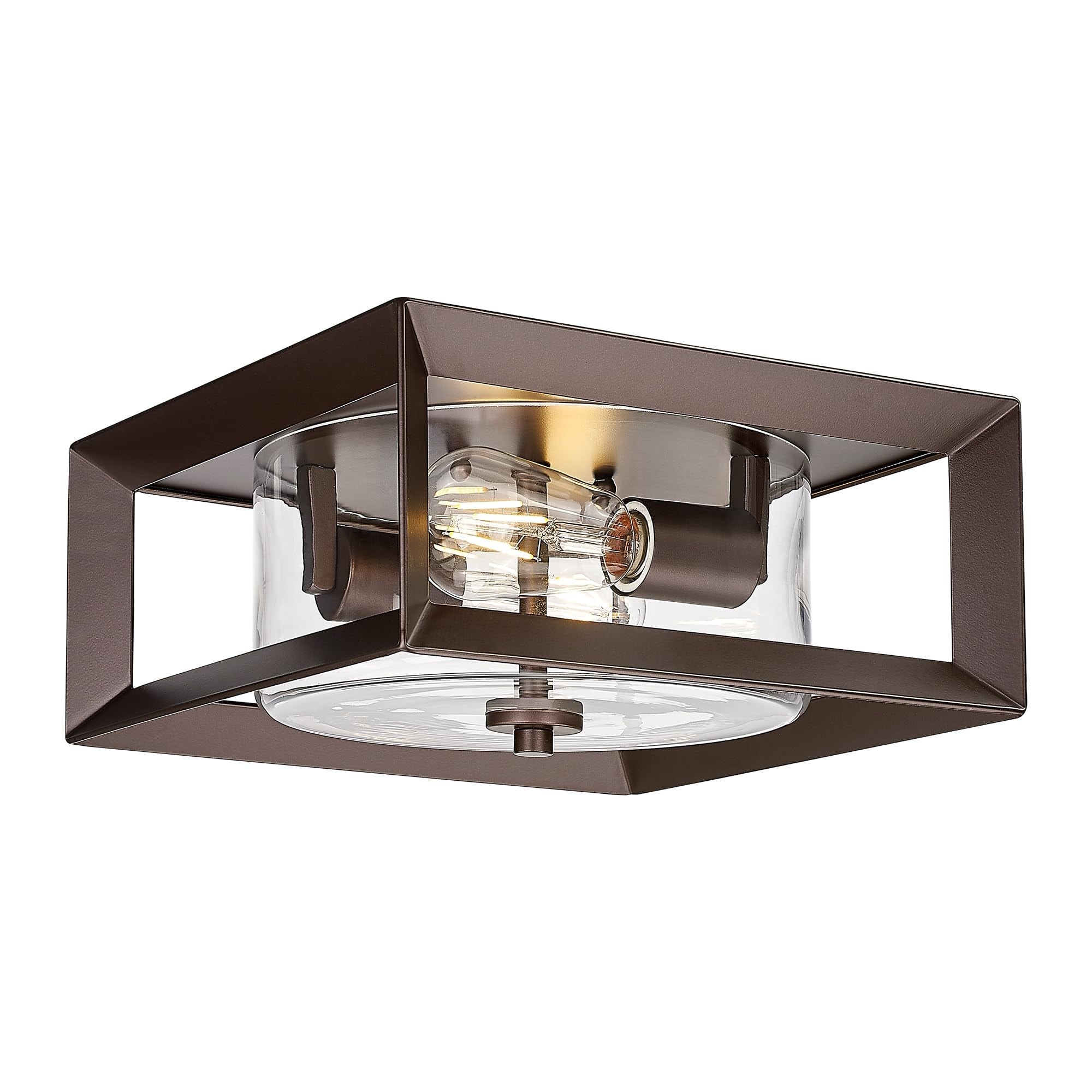 Cage Flush Mount Ceiling Light with Clear Glass