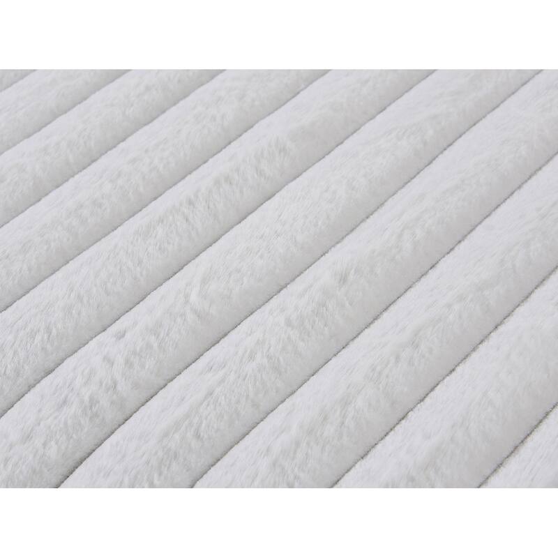 110" U-shaped Corduroy Sectional Sofa, Corner Coffee Table with USB port, Pull-out Bed