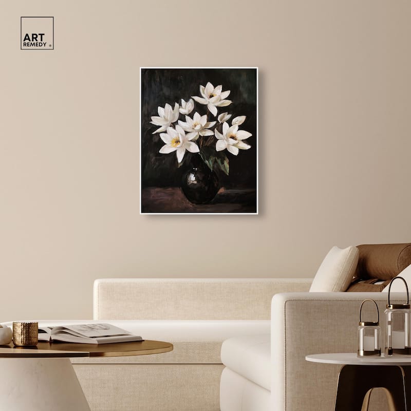 Chiaroscuro Flowers Canvas by Art Remedy