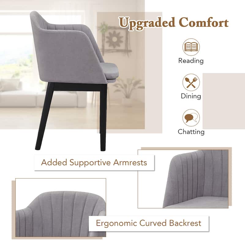 Gymax 2PCS Modern Dining Chairs Upholstered Velvet Accent Chairs w/