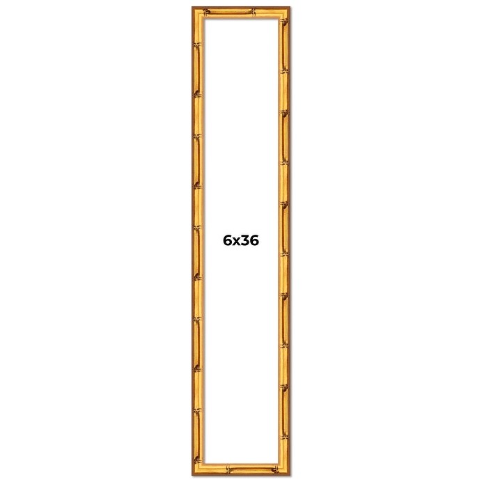 6x36 Frame Gold Bamboo Solid Wood Picture Frame | 1 Inch Moulding