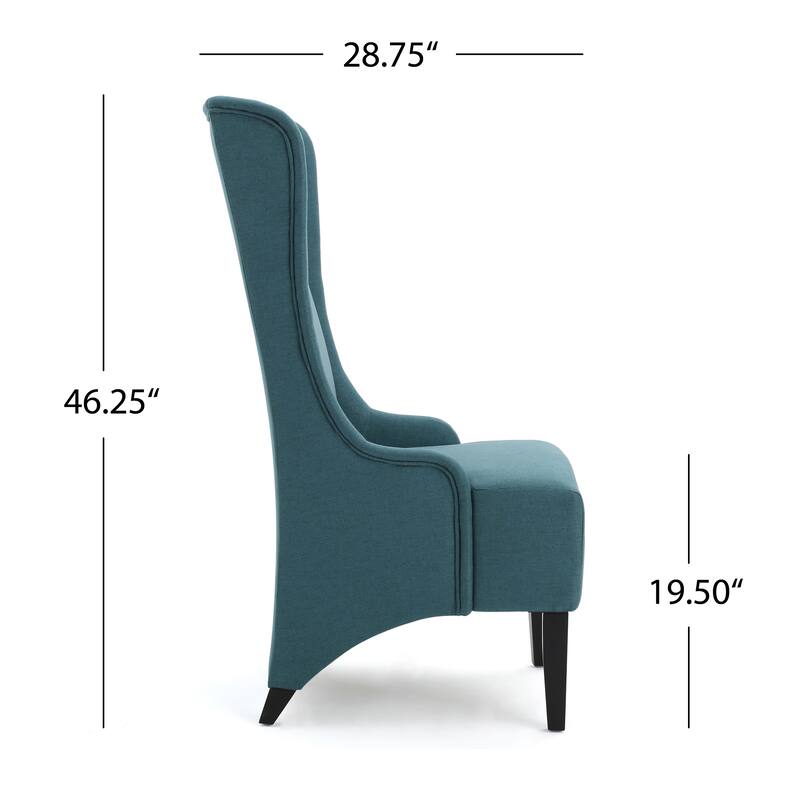 Modern Upholstered Fabric Dining Chair with Padded Seat, High Back and Birch Wood Legs for Dining Room Living Room Bedroom
