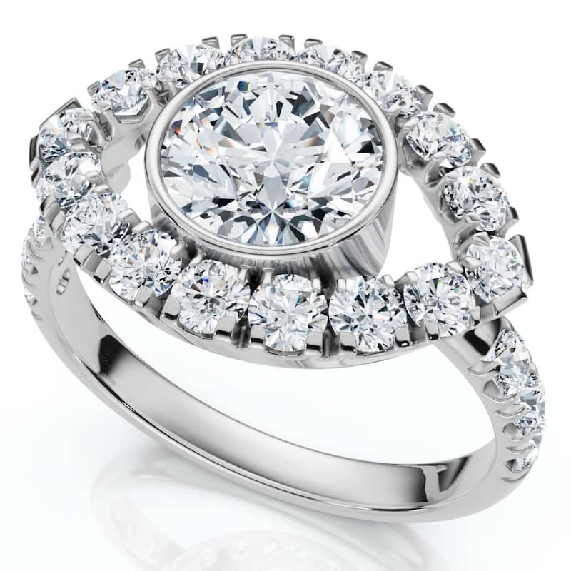 Certified 1 3/4Ct Eye Diamond Ring Gold Lab Grown