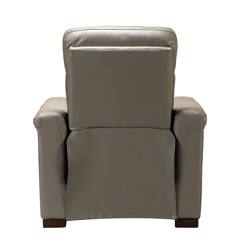 Alicia 34.65" Wide Contemporary Classic Genuine Leather Power Recliner With USB Port