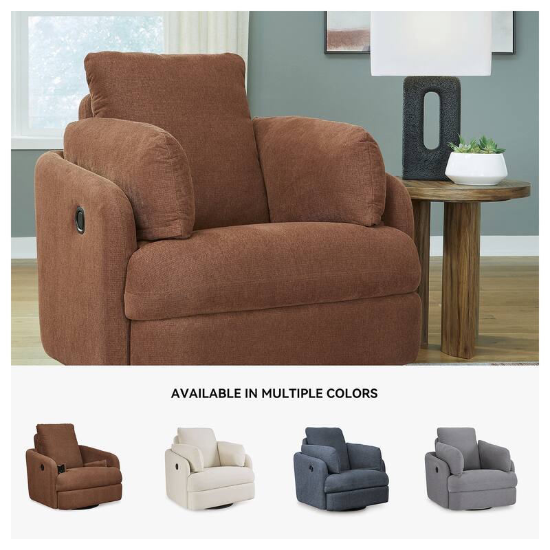 Signature Design by Ashley Modmax Brown Swivel Glider Recliner