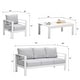 preview thumbnail 42 of 47, Royalcraft 4-Piece All-Aluminum Patio Set with 5" Cushions & 3.2" Widened Armrest, Seats 5, 250 lbs - 4-Piece Sets