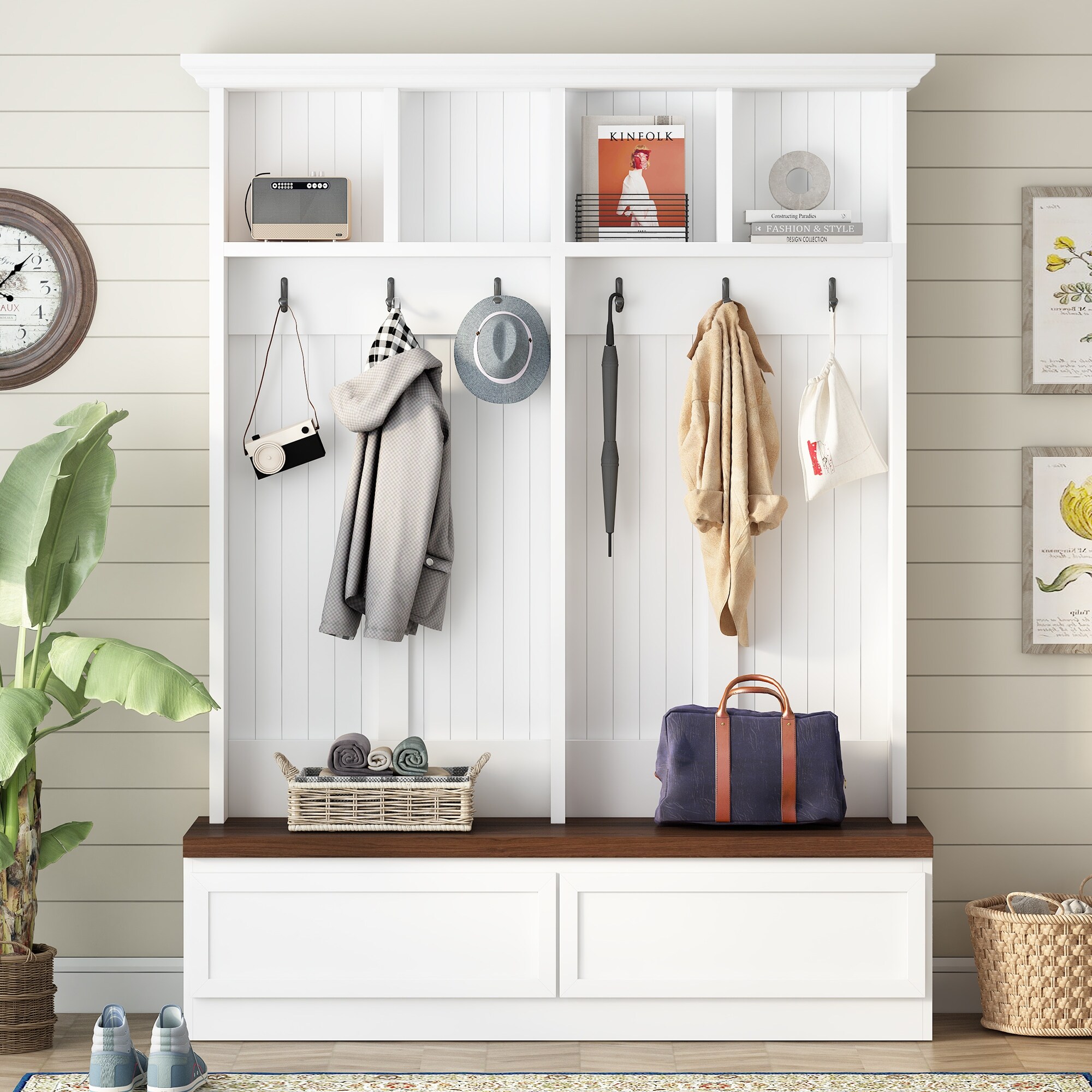 Lowes hall tree storage bench shop