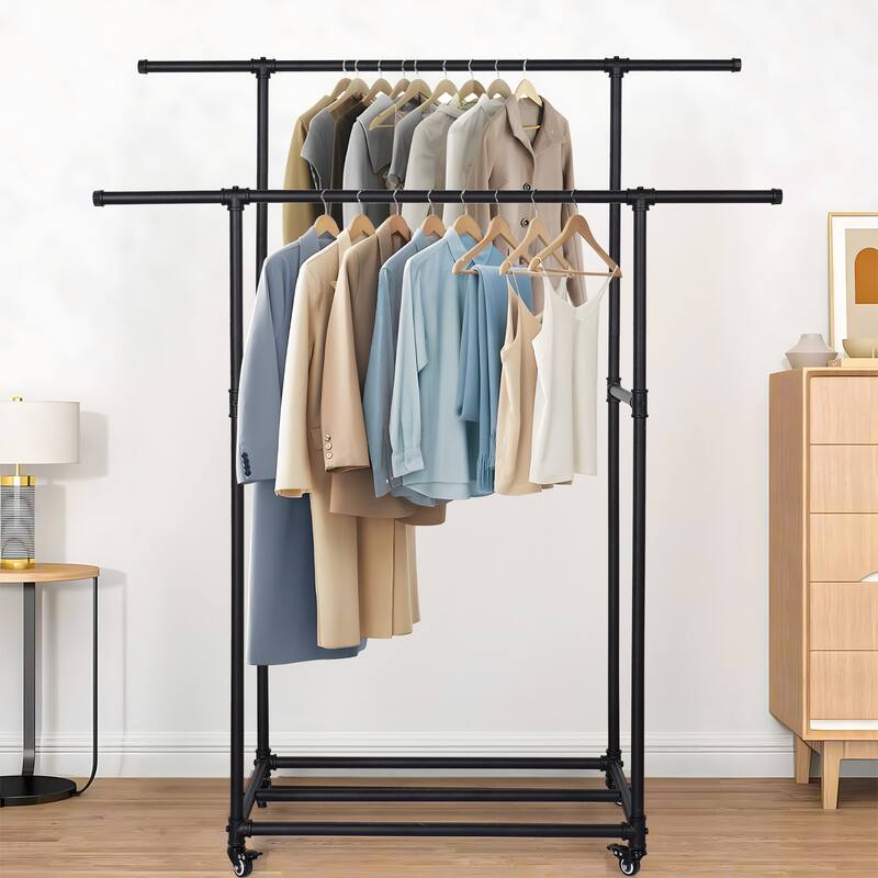 63” Metal Rolling Clothing Garment Rack