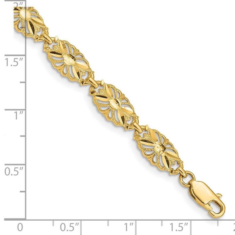 Curata 14k Sparkle Cut Bracelet 7 Inch