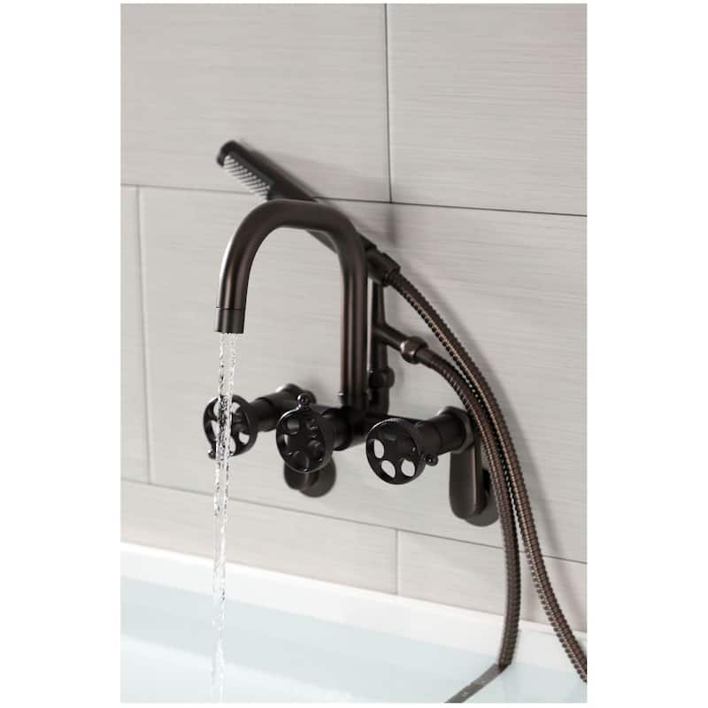 Kingston Brass AE845.RKX Webb Wall Mounted Tub Filler with Built-In