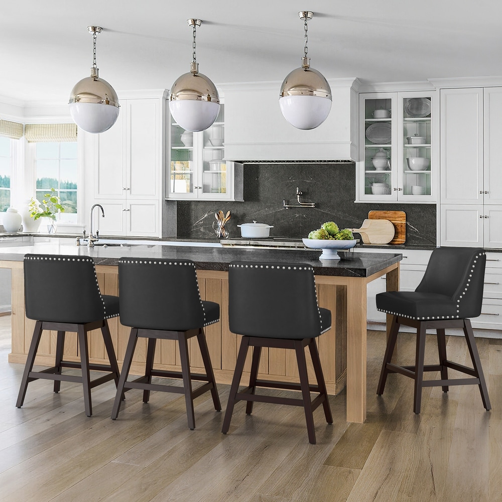 Black 4 Legs Tufted Counter and Bar Stools Bed Bath Beyond