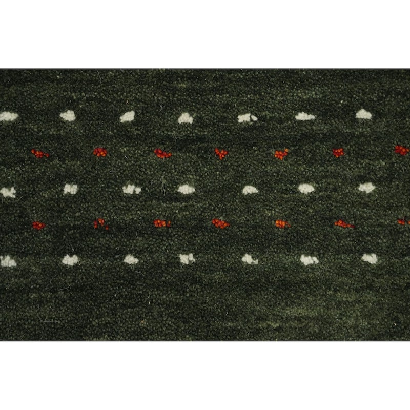 Hand Knotted Oriental 100% Wool Carpet Tribal Animal Pictorial Green Gabbeh Area Rug - 7' 8'' X 4' 11''