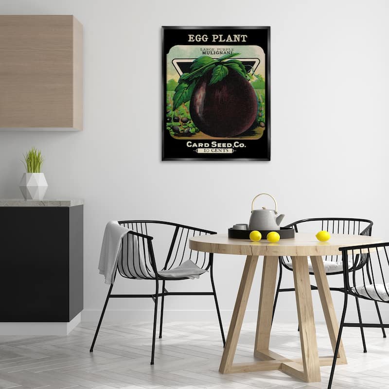Stupell Vintage Garden Eggplant Framed Floater Canvas Wall Art Design By Lil' Rue