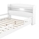 preview thumbnail 10 of 10, White Full Size Platform Bed w/LED Light, Storage Headboard, Guardrail