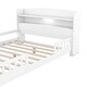 preview thumbnail 10 of 10, Wood Full Size Platform Bed with LED Light, Storage Headboard and Safety Guardrail for Bedroom, White