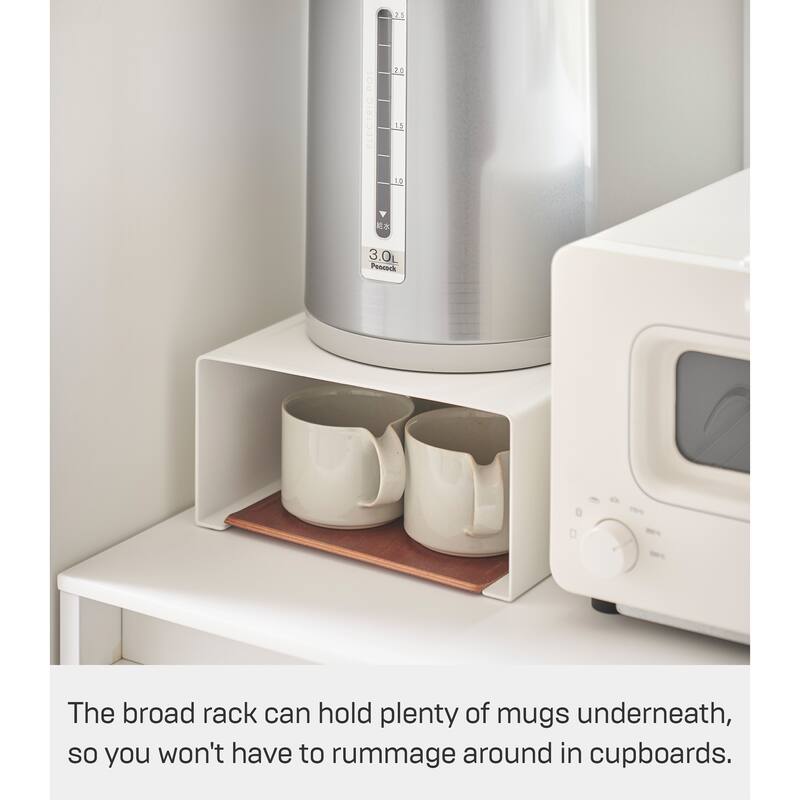 Yamazaki Home Countertop Shelf, Steel, Holds 11 lbs - L 9.84 x W 8.66 x H 4.33 inches